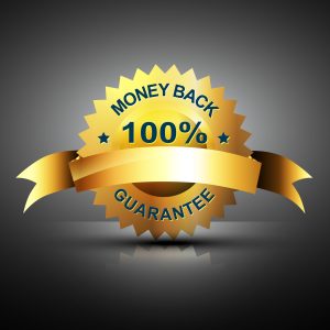 money back guarantee icon in golden color